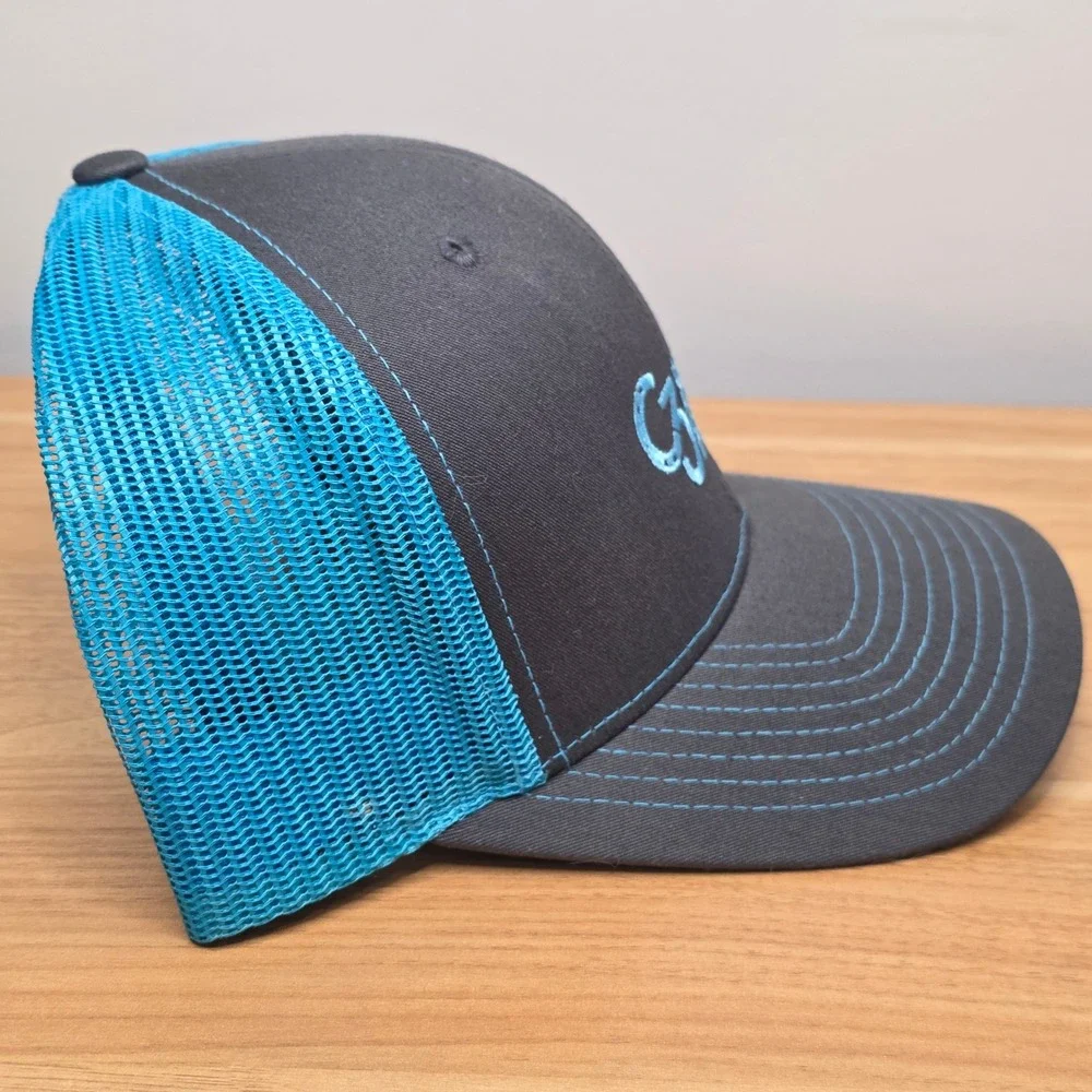 Richardson 112 Mens OSFA Grey Blue Excellent C3 Skidsteer Snapback Baseball Cap